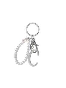 3D字母珍珠钥匙扣，优雅可拆卸珍珠链，时尚合金钥匙圈，包包挂件，汽车钥匙链，适合女性、情侣、朋友、家人，可作礼物、节日礼物 - 彩色 - 查看 17