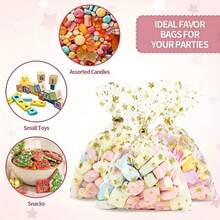 10/20/50 chiếc, Túi đựng đồ ăn nhẹ bằng giấy bóng kính trong suốt, Túi đựng kẹo bánh quy, Túi đựng quà bằng nhựa Polythene có dây buộc xoắn, Thích hợp cho tiệm bánh, sinh nhật, đám cưới, trang trí tiệc tùng, Eid Mubarak - Nhiều màu - Xem 3