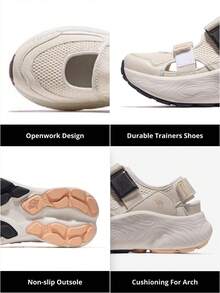 CAMEL CROWN Dép xăng đan ngoài trời dành cho nữ, giày thể thao leo núi thoải mái và thời trang cho việc đi bộ hàng ngày, quai điều chỉnh được và chống trượt. - Màu be - Xem 3