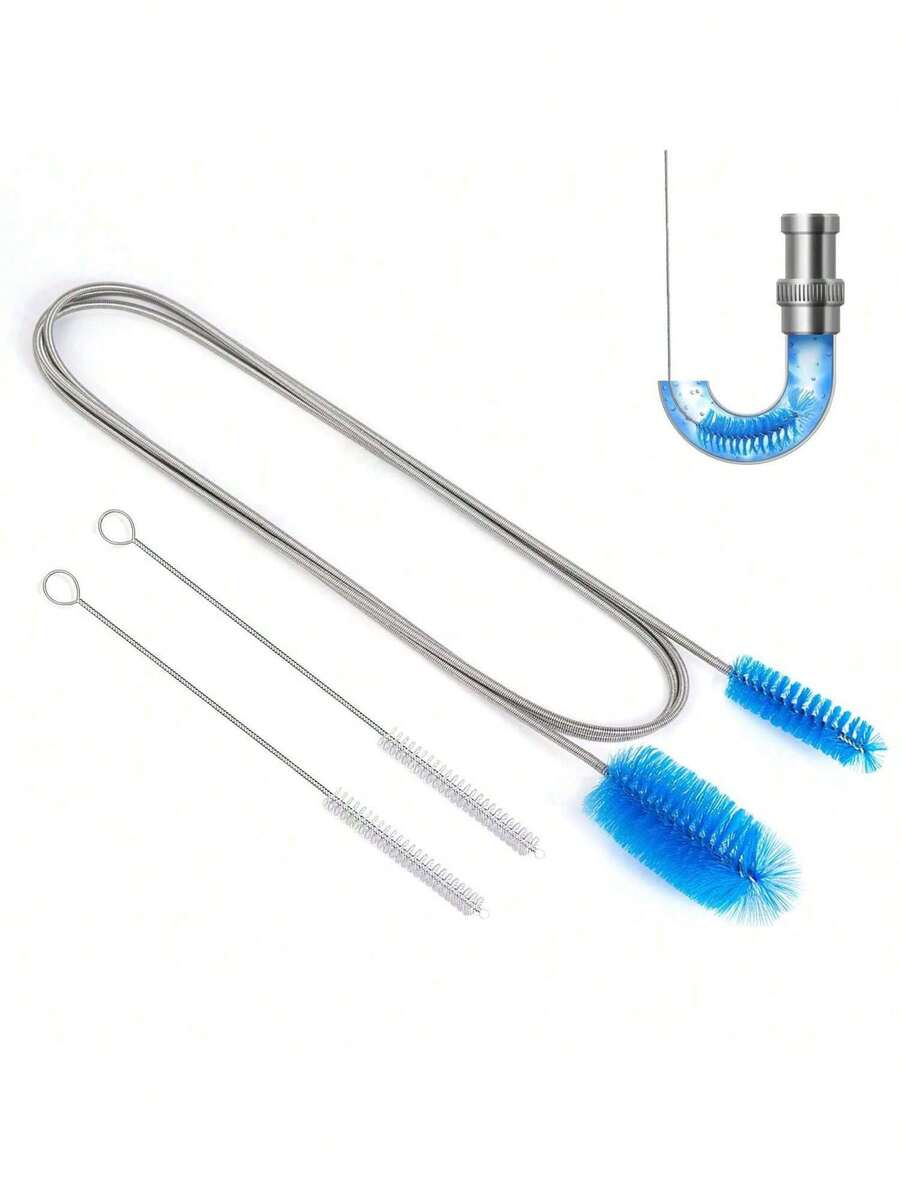 Bộ dụng cụ vệ sinh ống máy thở CPAP, bàn chải lò xo hai đầu, thích hợp để vệ sinh ống dẫn, bể cá, cống thoát nước nhà tắm, chất liệu thép không gỉ, thiết kế tay cầm dài, áp dụng cho ống hút thủy tinh và nhựa, bàn chải vệ sinh bên trong ống, bàn chải vệ sinh tay cầm dài, dụng cụ làm sạch ống đồng/nhựa, bộ dụng cụ vệ sinh đa năng. - Nhiều màu - Xem 1