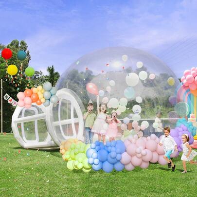 Inflatable Transparent Bubble House For Kids & Adults, Rental Grade Great Large Backyard Outdoor Tent(Heavy Duty Full TPU), 680W Blower And 600W Air Pump, Valentine's Day And Party & Camping Activities, 16 X 10 X 7.5 Ft