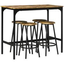 HOMCOM Bartisch 5 Piece Kitchen Table Set With 4 Bar Stools In Industrial Design, Rustic Brown Metal Dining Set For Kitchen And Bar On Site. - 1 - View 1