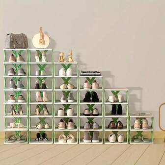 [Space-Saving Shoe Rack] 9-Tier Stackable Space-Saving Vertical Shoe Rack | Easy Assembly, Holds 9 Pairs Of Shoes, Plastic Shoe Organizer For Entryway, Closet, Hallway, Bathroom, Dorm, Sturdy Shoe Shelf, Toolfree Assembly