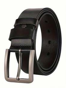 Thắt lưng da thật nguyên tấm rộng 3,7cm, dài 140cm, có khóa bấm lỗ cho nam - Màu đen thông thường - Xem 4