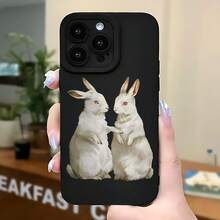 2026 nueva funda de teléfono mate, funda de teléfono con estampado de pareja de conejos para iPhone 17 14 13 12 11 Pro Max y  Galaxy S23 S22 S21 Note 20, funda protectora para teléfono, regalo para parejas, novio, novia, San Valentín, regalo de cumpleaños - Azul Klein - Ver 5