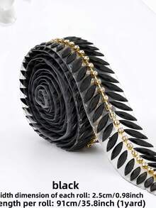 1条小麦色树脂水晶水钻热熔胶装饰链带，适用于DIY婚纱、服装、包包、帽子、家居工艺品配件 - 彩色 - 查看 9