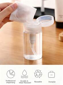 1pc 200ML Empty Makeup Remover Subpackage Bottle, Travel Essentials Push Down Empty Pump Dispenser Bottle Professional Push Down Liquid Pumping Empty Bottle Dispenser For Nail Polish And Makeup Remover, Living Room Home Bedroom Bathroom House Decor, Travel Stuff, Wedding, Party, Birthday, Gifts For Men Mom Dad Friends, New Years, Accessories, Funny Gift Push Down Pump Dispenser Travel Accessories Dormitory Bathroom Essentials, Essentials For Business Trips And Travel - Trong sáng - Xem 6