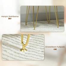 HOMCOM Stool, Clover-Shaped Padded Stool, Fabric Cover, Steel Legs, Cream White Color - 1 - 查看 3