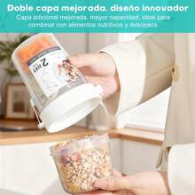 ¡Recomendado4 tazas de yogur de cereales con tapa y cuchara(Más 3 cepillos de limpieza),Recipientes de Avena 300 ml + 500 ml,a prueba de fugas, de yogur portátil, de harina de avena reutilizable¡Top de Temporada - 1 - Ver 7