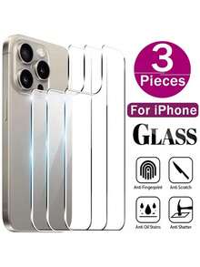 Bộ 3 miếng dán màn hình cường lực, tương thích với iPhone 16/15/12/14/13 Pro Max/14/16/15 Plus/12/13 Mini, miếng dán bảo vệ màn hình mặt sau, quà tặng sinh nhật/cho gia đình và bạn bè, phụ kiện điện thoại, chống nước, chống sốc, chống rơi, chống trầy xước, chống bám vân tay, bảo vệ toàn diện. - Trong sáng - Xem 19