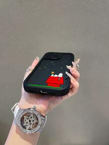 A Cartoon Anime SNOOPY Sky Eye Step Black Phone Case, Shockproof Tpu Material Phone Case Can Be Given As A Holiday Gift. It Is Suitable For Apple Phones, And The New Model Is Suitable For IPhone13/14/15/16/17Pro Max Phone Case - Nhiều màu - Xem 5