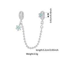 WOSTU 1件925纯银可爱雪花蝴蝶邪眼心形硅胶安全链，适用于女士手链DIY时尚饰品礼品