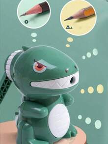 1pc Dinosaur Shaped Pencil Sharpener, Back To School Student Supplies - Green - View 4