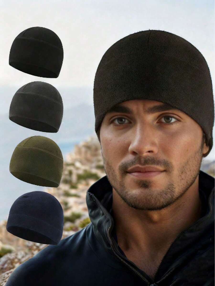 2024 Unisex Windproof Warm Fleece Knit Hat, Men's Winter Ski & Cycling Cap, Women's Casual Beanie - A - View 1