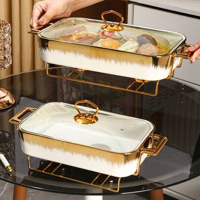 Ceramic Plate, Suitable For Cooking, Dining Room, Home, Kitchen, Tableware, Baking Tray, Casserole, Tray, Salad Bowl, Fruit Plate, Soup Pot, Baking Tray, Applicable For Bread, Turkey, Cheese, Pizza, Outdoor, Wedding, Party, Gift, Birthday