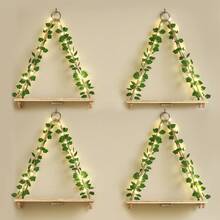 Tomnk 2/3pcs Floating Shelves For Wall,Plant Wall Decor, Artificial Ivy LED-Strip Floating Shelves, Room Decor Aesthetic, For Bedroom, Living Room, Bathroom Decor - nâu nhạt - Xem 11