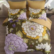 7 Pieces Comforter Set Brown Botanical Floral Queen/King Size Bedding Set, Soft Microfiber Boho Farmhouse Bedding Floral Comforter With Sheets Set For Wedding Items,Home Bed Room Decor,Easter Gifts,Mothers Day Gift,All Season - Nâu-1515 - Xem 10