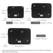 Cute Cherry Floral Puffy Tablet Sleeve Compatible With Ipad Pro 11-Inch , Laptop Sleeve Bag Cover Girly Puffy Quilted 13-14 /15-15.6 Inch. Computer Bag For Women Gift. Carrying Case Cover 14 /16 Inch, 13 Inch Quilted Design Soft Cute Puffer Bag Case For College Students - Black - View 11