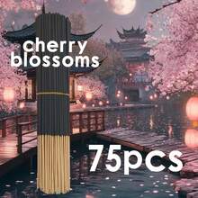 25/55/75/100pcs Japanese Cherry Blossom Incense Sticks, Long Burning Time, Smooth & Clean, Suitable For Home, Kitchen & Dining, Room Fragrance Control, Air Freshener, Slow Burning Incense, Cherry Blossom Scented Sticks, Minimalist Design, Clean Burning Formula, Premium Fragrance Ingredients - 22cm Black Cherry Blossom - View 12