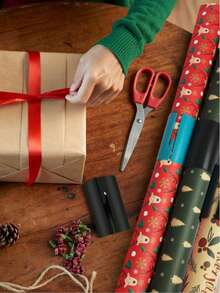Roll Wrapping Paper Cutter, Sliding Gift Wrapping Paper Cutter, Portable Christmas Wrapping Paper Cutter, Roll Gift Wrapping Paper Cutter For Birthday Packaging, Suitable For Festival Packaging, Birthday Parties, Home Or Commercial Places, Durable Material, Practical Design, Glossy Surface(Random Color)