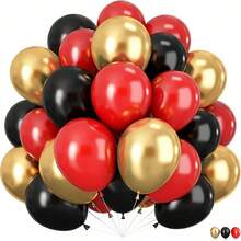 20/50PCS Red, Black And Gold Latex Balloon Set, 5/10/12 Inch Balloon Garland Kit For Wedding, Birthday, Bachelorette Party, Anniversary, Gender Reveal, Christmas Party, Balloon Arch Decorations, Photo Backdrop, DIY Party Decor - Black, Gold and Red Suit - View 12