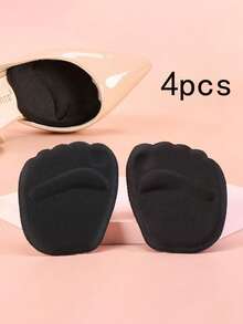 4片装前脚掌防滑吸汗硅胶半码鞋垫，适用于女士高跟鞋，防止疼痛，隐形凉鞋粘贴式鞋垫