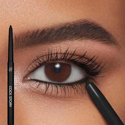 Lápiz delineador de ojos mate, delineador de ojos negro resistente al agua y de larga duración, fácil de aplicar y a prueba de manchas, lápiz delineador de ojos de textura suave