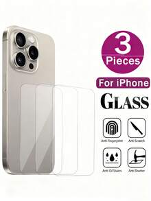 Bộ 3 miếng dán màn hình cường lực, tương thích với iPhone 16/15/12/14/13 Pro Max/14/16/15 Plus/12/13 Mini, miếng dán bảo vệ màn hình mặt sau, quà tặng sinh nhật/cho gia đình và bạn bè, phụ kiện điện thoại, chống nước, chống sốc, chống rơi, chống trầy xước, chống bám vân tay, bảo vệ toàn diện. - Trong sáng - Xem 31