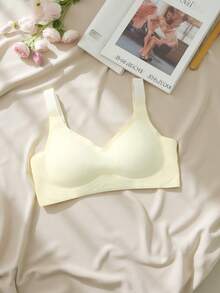 2件套简约舒适女士运动文胸，无钢圈，纯色 - 彩色 - 查看 3