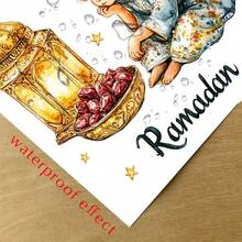 1/3pcs Islamic Style Wall Stickers, Removable PVC Self-Adhesive Design, Patterns Include Arabic Lanterns, Date Palms, Fresh Flowers, Crescent Moon And Stars. Suitable For Living Room, Bedroom, Kitchen, Dining Room, Home Decor, Eid And Ramadan Party - Multicolor - View 10