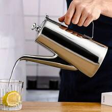 1pc European And British Style New Thickened Stainless Steel Cold Water Pitcher, Golden Tea And Coffee Kettle For Iced Tea, Elegant Pitcher Design, Stylish Drink Dispenser, Highquality Kettle, Drinkware, Cold Beverage Dispenser, Tea Lovers - Multicolor - View 9