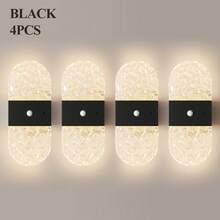 Crystal Motion Sensor Wall Lamp, Acrylic Modern Smart Sensor Wall Light, Night Light, Indoor Motion Sensor Wall Lamp, Wireless LED Wall Light, Wall Lamp, Battery-Powered, Adhesive Design, Rotatable, Portable, Easy To Install, Adjustable Color Temperature And Brightness, Suitable For Hallways, Bathrooms - Multicolor - View 26