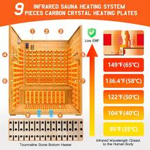 Outdoor Infrared Sauna For Home, Spruce Wood Dry Sauna 1/2/4 Person, Low EMF 2645W/240V Design With Tourmaline Stone Foot Warmer, 7-Color Light Therapy & Dual Bluetooth Speakers - 2 Person Outdoor Sauna - View 5