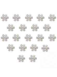 1pc New Fashionable Christmas Snowflake Faux Pearl Side Clip Hair Accessory, Claw Clips, Hair Slide, Hair Barrettes - Silver - View 12