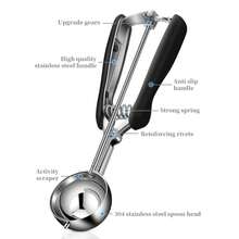 Cuchara de helado de acero inoxidable, cuchara para galletas, cuchara de helado multipropósito, cuchara para frutas, bola de melón, herramientas de cocina para hornear masa - 70 mm - Ver 5