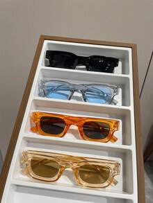 4pcs Square Men's Everyday Versatile Eyeglasses, Suitable For Riding, Street, Beach, Travel - Multicolor - View 13