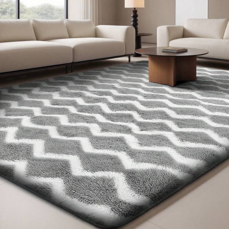 Sour Lemon Carpet - 波浪灰白色 - 查看 8