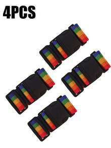 1pc Adjustable Multi-Purpose Luggage Strap, Vibrant One-Piece Luggage Belt Without Lock, Outdoor Travel Binding Straps, Easy-To-Use PP Buckle, Convenient Storage And Carry, Suitable For Carefree Travel And Anti-Theft, Can Be Used For Luggage, Tents, Moisture Proof Mats, Backpacks, Travel Gear, Quilts, Yoga Mats, Waist Belts, Slimming Waist Belts, Household Binding, Etc. Bag For School School Accessories School Stuff - Multicolor - View 29