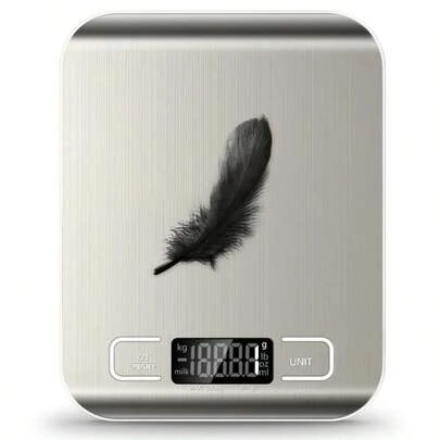 Food Scale, Digital Kitchen Scale With LCD Display, Weight Grams And Ounces For Baking Cooking And Meal Prep, 6 Units With Tare Function, 304 Stainless Steel, 11lb (Batteries Included)