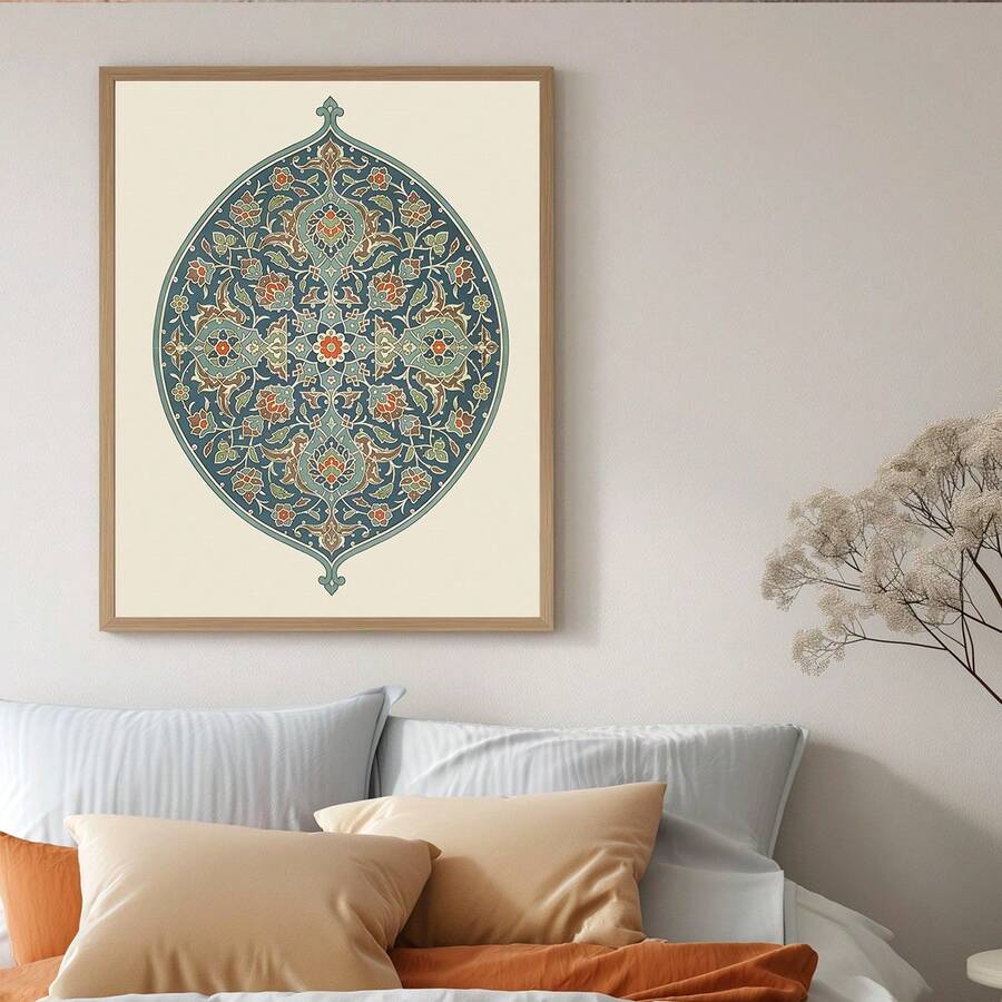 1幅伊斯兰书法墙画,复古阿拉伯书法,古董伊斯兰墙画,斋月装饰,开斋节穆斯林礼物,抽象画,帆布艺术墙画,房间海报,家居装饰,房间装饰美学,房间装饰用品,卧室,客厅装饰,可选画框 - 1pc - 查看 1