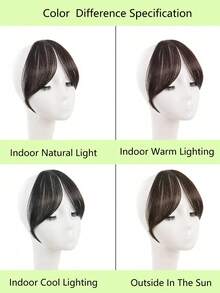 Synthesis Wig Middle-Part Bangs Hair Extensions Clip In Forehead Natural Seamless French Oblique Bangs Eight-Character Bangs Perfect Suitable For Women's Daily Wear And Gatherings - 彩色 - 查看 7
