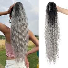 Synthetic Ultra-Long Curly Gradient Ponytail Wig. Easy To Wear. Suitable For Various Occasions Such As Christmas. - Multicolor - View 9