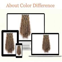 Clemă sintetică pentru a atașa peruci, mărind volumul părului, prelungind lungimea. Potrivită pentru femei, pentru a fi purtată în diverse ocazii, cum ar fi Crăciunul. - Multicolor - Vizualizare 6