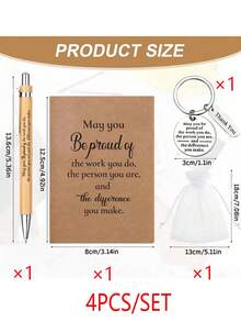 Ultimate Appreciation Gift Set - Inspiring Stainless Steel Keychain, Premium Bamboo Pen, Pocket Notebook, And Uplifting Quote - Perfect Employee, Volunteer, Teacher, Nurse, Team Building, Birthday, Retirement, And Holiday Office Gift - Multicolor - View 10