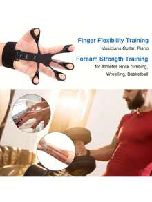 5-Pcs Grip Strength Training Set (Silicone Finger Gripper, Grip Ball, Grip Ring) Gym Accessories-Adjustable Resistance Hand Grip Strengthener, Forearm Exerciser For Muscle Building And Athletic Grip Trainer, Hand Strengthener Tool Kit - 黑色 - 查看 8