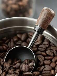 Faridabio 1件装耐用不锈钢咖啡量勺，胡桃木手柄 | 复古量杯，适用于烘焙、精准冲泡咖啡和茶、调制鸡尾酒，厨房配件 - 理想的节日礼物 - 彩色 - 查看 10