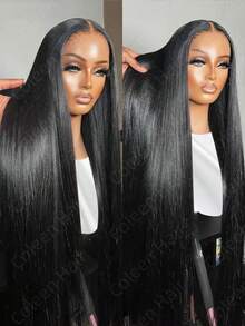 Coleen 13*4 Straight Wig Human Hair Glueless Wig Chocolate Brown Lace Front Human Wig 13x6x1 T Part Lace Frontal Wigs Pre Plucked With Baby Hair #4 Colored Brown Silky Straight Wig Transparent Lace Frontal Wigs Natural Black Wig Daily Party Wear 250 Density - Natural Black - 查看 3
