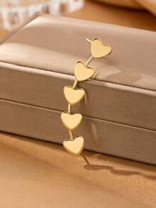 金黃色心型耳環耳夾