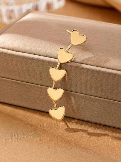 1件时尚优雅五边形长款吊坠耳环，适合女性日常及派对佩戴。