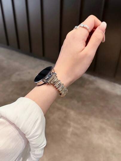 New Asymmetrical Crystal Butterfly Buckle Metal Watch Band, Fits 18mm, 20mm, 22mm For Samsung/Garmin//Amazfit, Gold/Silver/Black Options, Simple Wear, Quick Release, Fashion Versatile, Luxury Watch Accessory, Mother's Day, Valentine's Day, Anniversary, Birthday, Christmas Party Gift